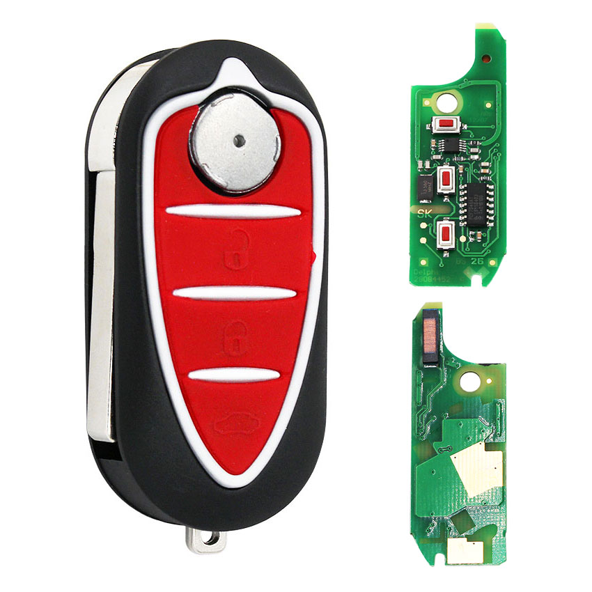 Folding Remote Key Fob 433MHz PCF7946 3 Button for Alfa Romeo 147 156 166 GT