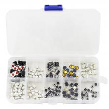 200Pcs Tactile Push Button Switch Micro Momentary Tact Assortment Kit for Car Remote Key Button Microswitch 10 Types