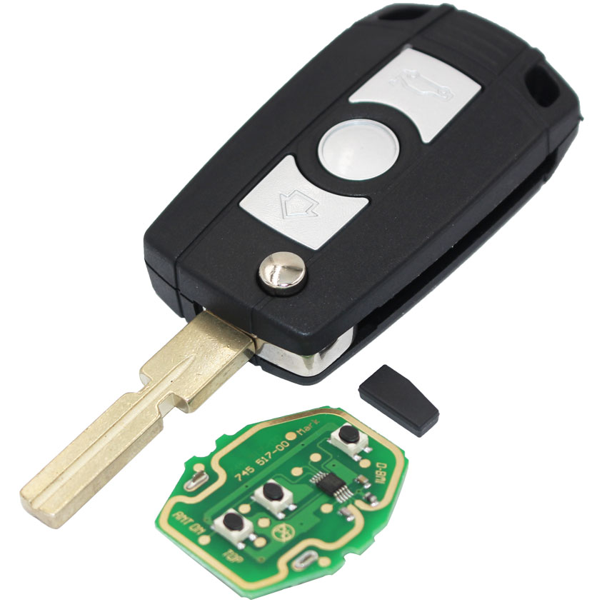 Folding Flip Remote Key Fob for BMW 3 5 7 Z3 Z4 X3 Series Remote Transmitter