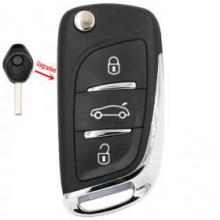 Upgraded to DS Style Folding Remote Key Fob for BMW EWS 315MHZ OR 433MHZ With ID44 Chip HU92 Blade