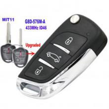 Upgraded Flip Remote Car Key Fob 433MHz ID46 for Mitsubishi Outlander 2006 - 2015 FCC ID: OUCG8D-576M-A