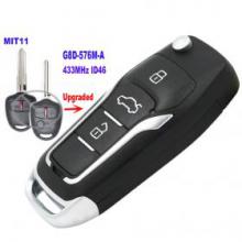 Upgraded Flip Remote Car Key Fob 433MHz ID46 for Mitsubishi Lancer CJ 2007-2013 FCC ID: OUCG8D-576M-A