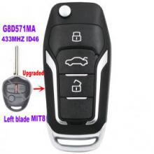 Upgraded Flip Remote Car Key Fob 433MHz ID46 for Mitsubishi Triton ML and MN Series 07/2006 - 2014 FCC ID: G8D571MA