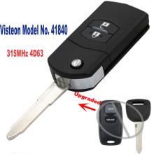Upgraded Flip Remote Car Key Fob 2 Button 315MHz 4D63 for Mazda RX8 2003-2011 Visteon Model No. 41840