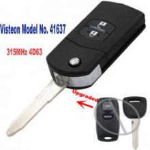 Upgraded Flip Remote Car Key Fob 2 Button 315MHz 4D63 for Mazda Visteon Model No.41637