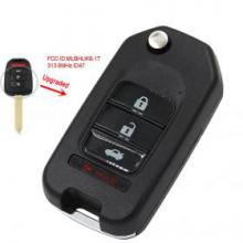 Upgraded Flip Remote Car Key Fob 3+1 Button 313.8MHz ID47 for Honda CRV 2014-2016 / HRV 2016-2017 FCC ID: MLBHLIK6-1T
