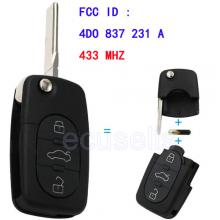 Replacement Remote key Keyless Entry Fob 3 Button 433MHZ 4D0 837 231 A 4D0837231A For A3 A4 A6 Old Models WIth ID48 Chip