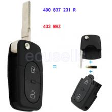 Replacement Remote key Keyless Entry Fob 2 Button 433MHZ 4D0 837 231 R 4D0837231R For A3 A4 A6 Quattro WIth ID48 Chip