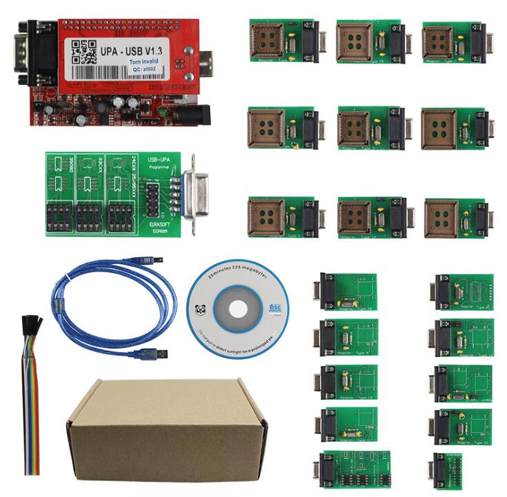 V1.3 Super UPA USB PROGRAMMER + New Adapters + Free Testing ECU IC