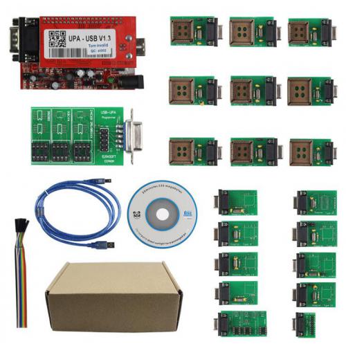 V1.3 Super UPA USB PROGRAMMER + New Adapters + Free Testing ECU IC