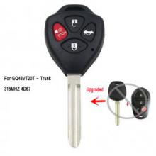 Upgraded Remote Key Fob 315MHz 4D67 for Toyota Avalon Solar - GQ43VT20T - Trunk