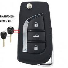 Upgraded Remote Key Fob 433MHz 4D67 for Toyota Echo Yaria 1999-2005 89070-52081