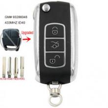 Upgraded Flip Remote Car Key Fob 2 Button 433MHz ID40 for Opel P/N: 93286048
