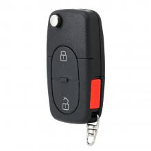 Flip Remote Key Shell fit for Audi A3 A4 S4 Uncut Fob Case 3 Button Panic ( Big battery holder )