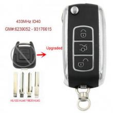 Upgraded Flip Remote Car Key Fob 433MHz ID40 for Opel Astra G / Zafira B -2004 6239052 93176615