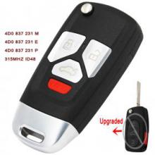 Upgraded Replacment Flip Remote Key Fob for Audi TT A4 A6 A8 97-05 FCC ID: 4D0 837 231 M or 4D0 837 231 E or 4D0 837 231