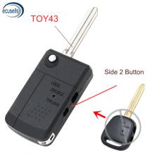 Modified Folding Remote Key Shell TOY43 Side 2 Button For Toyota