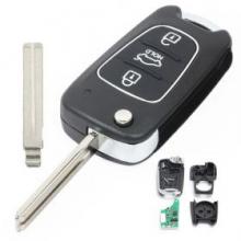 Upgraded Flip Remote Key Fob 3 Button 433MHz ID46 for Kia Carens 2011-2014