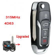 Upgraded Flip Remote Key 315MHz 4D63 80bits Chip for Ford Lincoln Mercury -FCC:CWTWB1U331