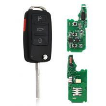 Flip Remote Key Fob 3+1 Button 315MHz or 433MHZ ID46 Chip for Volkswagen Touareg 2002-2010 ID46 Chip