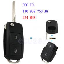 Folding Remote Key 2 Button 434MHz For Volkswagen 1J0 959 753 AG With ID48 Chip