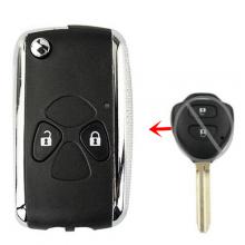 Luxury Modified Flip 2B Remote Key Shell Toyota Hilux Rav4 Corolla Camry Yaris Prado TOY43 blade