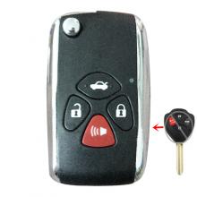 Modified Flip Remote Key Shell Case 4 Button for TOYOTA Camry RAV4 Corolla Yaris TOY43