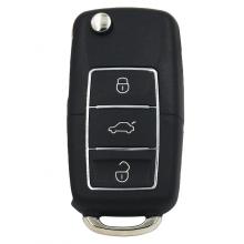 Flip Folding Remote Key Shell 3 Button For VW Luxury Black (Large Battery Position)