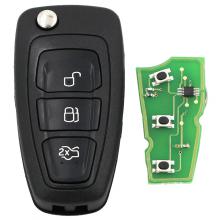 Flip Remote key 3 Button For Ford Mondeo, Fiesta 433MHZ(Black) with FO21 blade