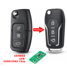 433MHz Modified 3 Button Flip Folding Remote Control Key For Ford Focus Max S Fiesta 2013 Fob Case With Chip HU101 Blade