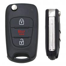 Flip 3 Button Remote Key Fob Case Shell Fit for KIA Soul Sportage Sorento Uncut Blade