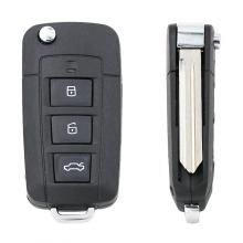 Remote Folding Key Flip Shell Case Uncut Blank For Kia 3+1 Buttons with Right blade