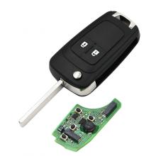 2 button keyless-go folding remote key for Chevrolet 433MHz with 46 chip HU100 balde（after market）