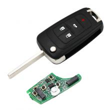 3+1 button keyless-go folding remote key for Chevrolet 433MHz with 46 chip HU100 balde（after market）
