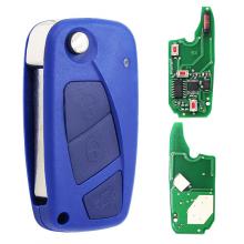 3 Button Flip Folding Uncut Blade For Fiat 500 Panda Idea Punto Stilo Ducato 433Mhz PCF7946 Chip-Blue