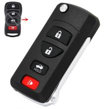 Modified Folding Flip Remote Key Shell Case Fob 4 Button for Nissan Quest Murano