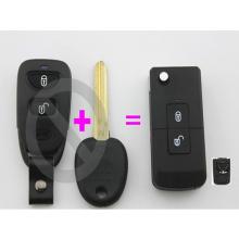 Super Small Style Folding Remote Key Shell 2 Button For Hyundai Santa Fe With Battery Holder