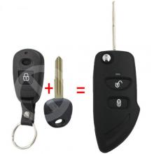 Folding Remote Key Shell 2 Button For Hyundai Elantra