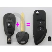 Folding Remote Key Shell 2 Button For Hyundai Old Elantra With Battery Holder