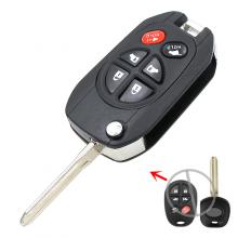 5+1 Button Modified Flip Remote Key Shell for TOYOTA Sequoia Avalon Solara with TOY43 blade