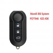 3 Button Remote Flip Car Key ASK 433Mhz For Fiat 500 Grande Punto Doblo Qubo 2006 2007 2013 Marelli System with PCF7946 Chip