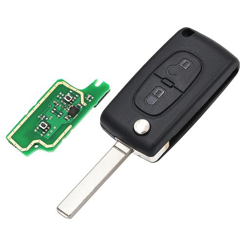 2 Buttons Remote Key 433MHz (307 without Groove) for Peugeot