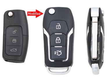 3 Button Modified Flip Folding Remote Control car Key Shell Case for Ford Focus 2 3 mondeo Fiesta key Fob Case HU101 blade