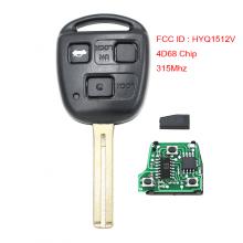 3 Button Remote key 4D68 Chip for Lexus ES300 GS300 GS400 IS300 LS400 FCC：HYQ1512V 89785-50030, 89785-50031 ​