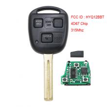 3 Buttons Remote Key 315MHz,4D67 Chip for Lexus FCCI :HYQ12BBT ,1511A-12BBT