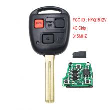 3 Button Remote Key for Lexus GX470 LX470 FCC ID: HYQ1512V- 4C Chip