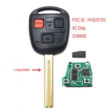 3 Button Remote Key 315mhz  4C Chip for Lexus LX470 1998-2000 FCC ID ：HYQ1512V (Long Blade)