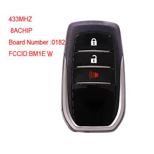 2+1 Buttons Smart Keyless Remote Car Key For Toyota HILUX 433MHZ 8A Chip FCC ID:BM1EW 0182 Board
