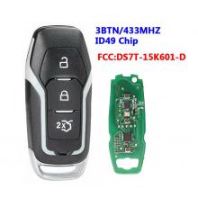 3 buttons Smart Remote Car Key 433MHz for Ford Mondeo Edge S-Max Galaxy 2014-2018 with HITAG PRO ID49 chip FCC: DS7T-15K601-D
