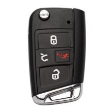 3+1 Button Smart Remote Key Shell  For VW 2015-2020 Golf GTI ​with HU162 blade (Silver Tail)